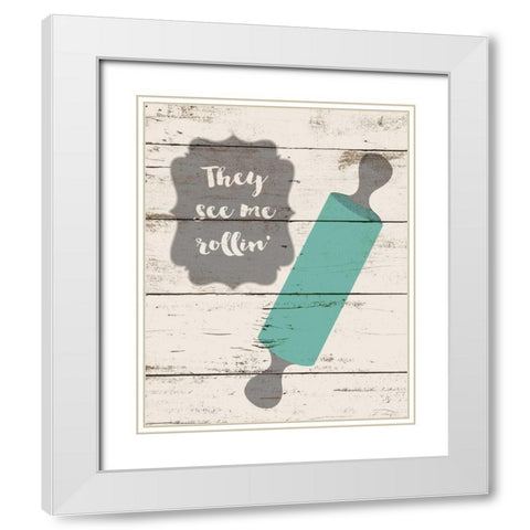 They See Me Rollin White Modern Wood Framed Art Print with Double Matting by Moulton, Jo