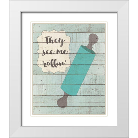 Rollin White Modern Wood Framed Art Print with Double Matting by Moulton, Jo