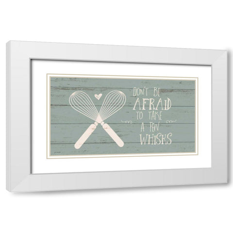 Whisks White Modern Wood Framed Art Print with Double Matting by Moulton, Jo