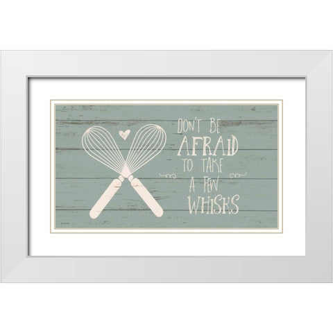 Whisks White Modern Wood Framed Art Print with Double Matting by Moulton, Jo