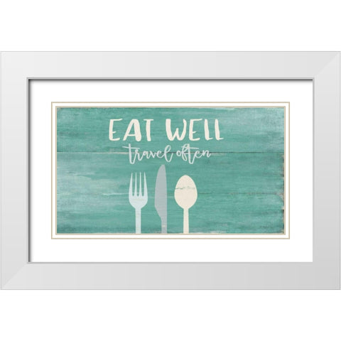 Eat Well White Modern Wood Framed Art Print with Double Matting by Moulton, Jo