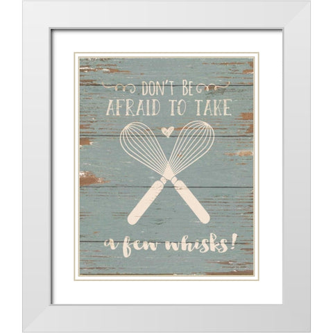 Whisks White Modern Wood Framed Art Print with Double Matting by Moulton, Jo