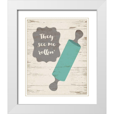 They See Me Rollin White Modern Wood Framed Art Print with Double Matting by Moulton, Jo