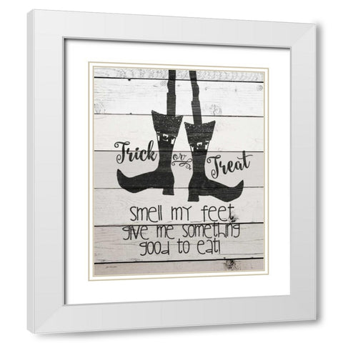 Smell My Feet White Modern Wood Framed Art Print with Double Matting by Moulton, Jo