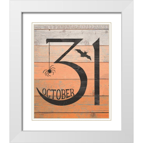 October Thirty First White Modern Wood Framed Art Print with Double Matting by Moulton, Jo