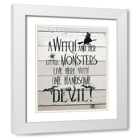 Handsome Devil White Modern Wood Framed Art Print with Double Matting by Moulton, Jo