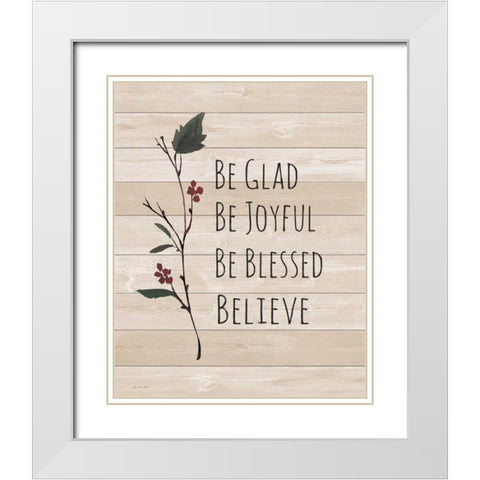 Believe White Modern Wood Framed Art Print with Double Matting by Moulton, Jo