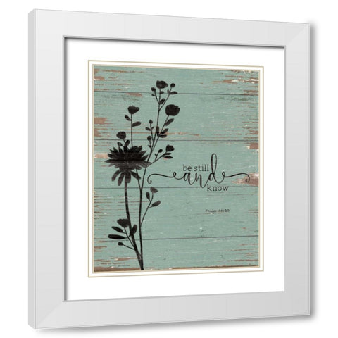 Be Still White Modern Wood Framed Art Print with Double Matting by Moulton, Jo