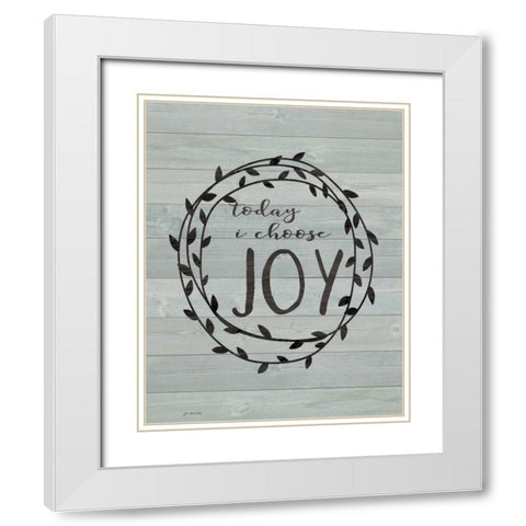 Choose Joy White Modern Wood Framed Art Print with Double Matting by Moulton, Jo