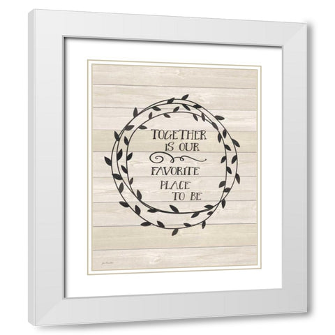 Together is Our White Modern Wood Framed Art Print with Double Matting by Moulton, Jo