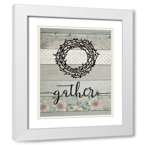 Gather White Modern Wood Framed Art Print with Double Matting by Moulton, Jo