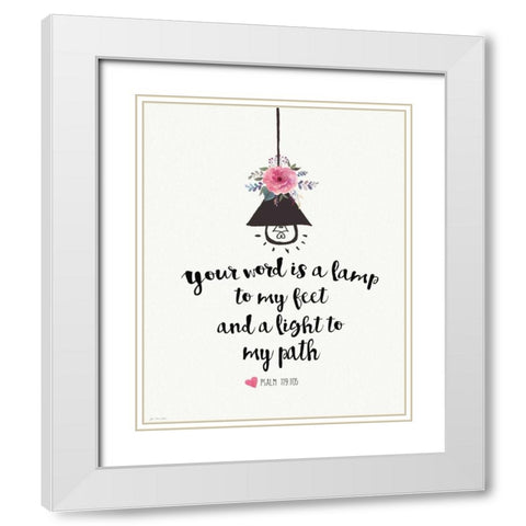 Light My Path White Modern Wood Framed Art Print with Double Matting by Moulton, Jo