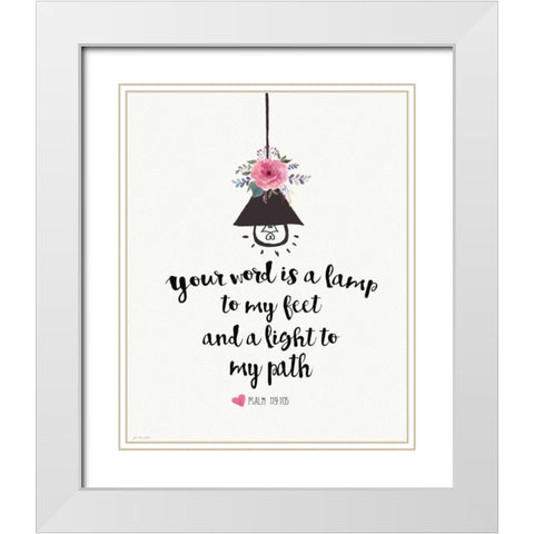 Light My Path White Modern Wood Framed Art Print with Double Matting by Moulton, Jo