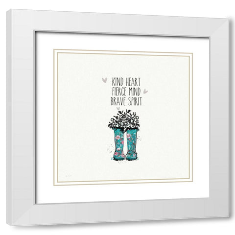 Kind heart White Modern Wood Framed Art Print with Double Matting by Moulton, Jo