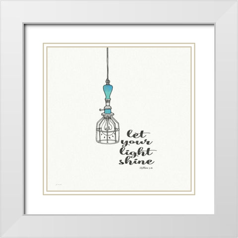 Let Your Light Shine White Modern Wood Framed Art Print with Double Matting by Moulton, Jo