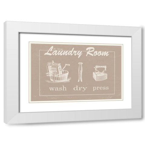 Vintage Laundry White Modern Wood Framed Art Print with Double Matting by Moulton, Jo