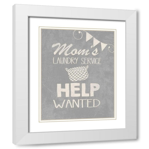 Moms Laundry White Modern Wood Framed Art Print with Double Matting by Moulton, Jo