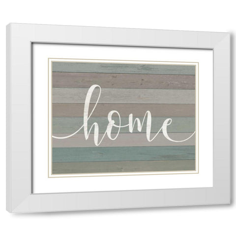 Rustic Home Script White Modern Wood Framed Art Print with Double Matting by Moulton, Jo