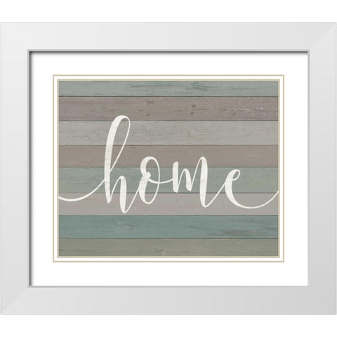 Rustic Home Script White Modern Wood Framed Art Print with Double Matting by Moulton, Jo