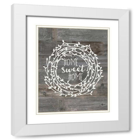 Rustic Home Sweet Home White Modern Wood Framed Art Print with Double Matting by Moulton, Jo