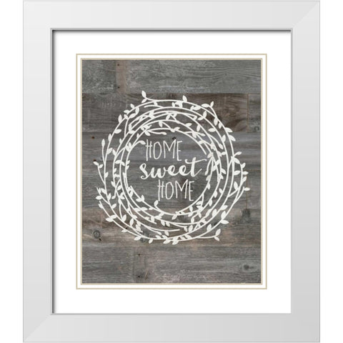 Rustic Home Sweet Home White Modern Wood Framed Art Print with Double Matting by Moulton, Jo