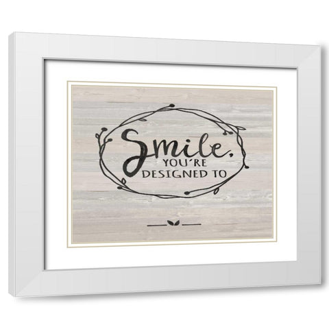 Smile White Modern Wood Framed Art Print with Double Matting by Moulton, Jo