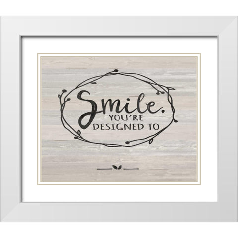 Smile White Modern Wood Framed Art Print with Double Matting by Moulton, Jo