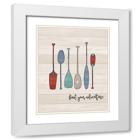 Find Your Adventure White Modern Wood Framed Art Print with Double Matting by Moulton, Jo