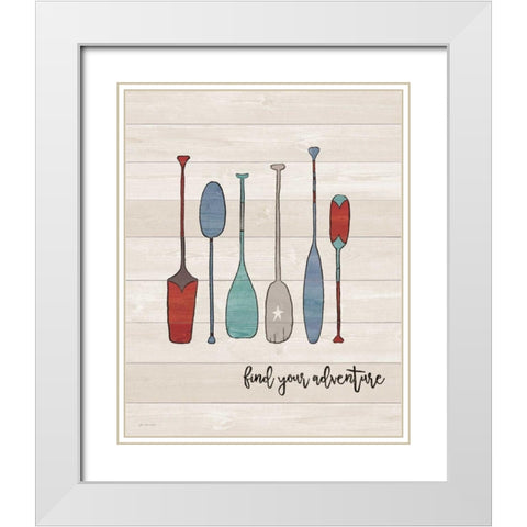 Find Your Adventure White Modern Wood Framed Art Print with Double Matting by Moulton, Jo