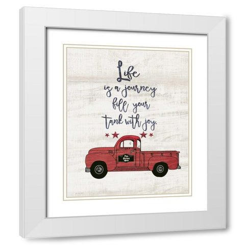 Life is a Journey White Modern Wood Framed Art Print with Double Matting by Moulton, Jo