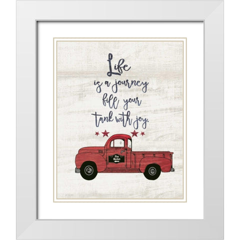 Life is a Journey White Modern Wood Framed Art Print with Double Matting by Moulton, Jo