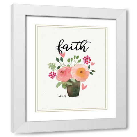 Faith White Modern Wood Framed Art Print with Double Matting by Moulton, Jo