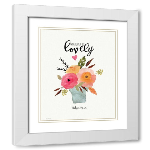 Lovely White Modern Wood Framed Art Print with Double Matting by Moulton, Jo