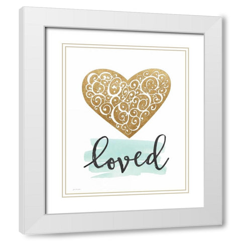 Love Heart White Modern Wood Framed Art Print with Double Matting by Moulton, Jo