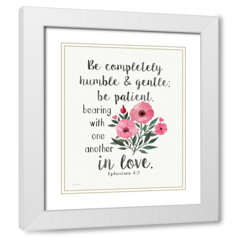 Patient Humble Kind White Modern Wood Framed Art Print with Double Matting by Moulton, Jo