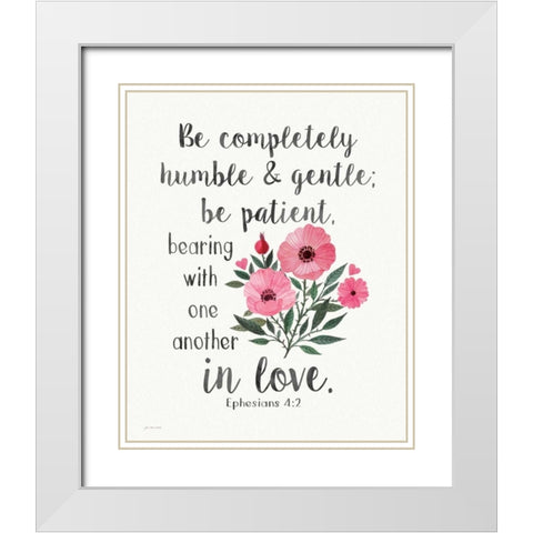 Patient Humble Kind White Modern Wood Framed Art Print with Double Matting by Moulton, Jo