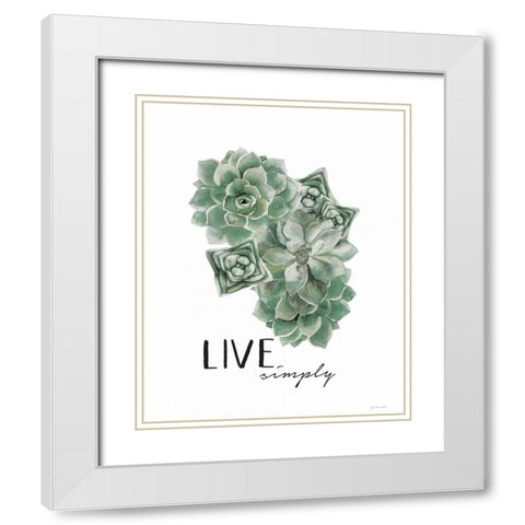 Live Simply White Modern Wood Framed Art Print with Double Matting by Moulton, Jo