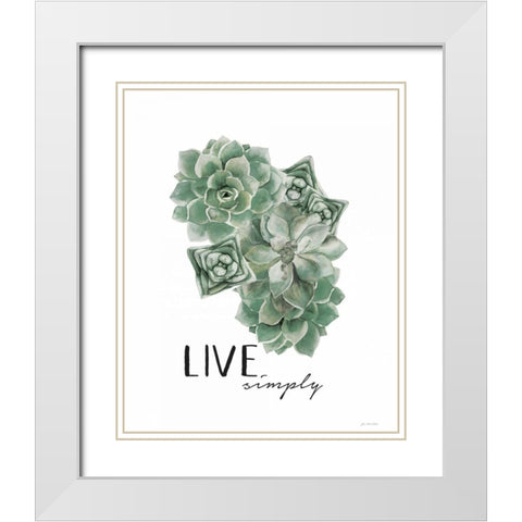 Live Simply White Modern Wood Framed Art Print with Double Matting by Moulton, Jo