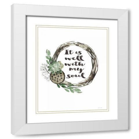 Well With My Soul White Modern Wood Framed Art Print with Double Matting by Moulton, Jo