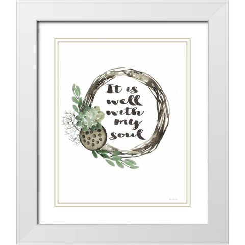 Well With My Soul White Modern Wood Framed Art Print with Double Matting by Moulton, Jo