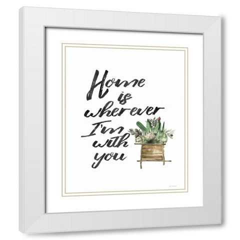 Home with You White Modern Wood Framed Art Print with Double Matting by Moulton, Jo
