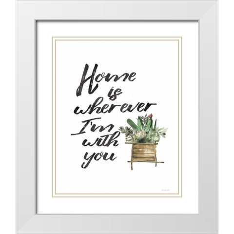 Home with You White Modern Wood Framed Art Print with Double Matting by Moulton, Jo