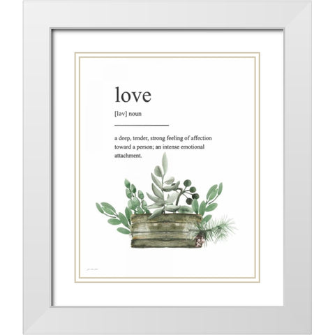 Love Definition White Modern Wood Framed Art Print with Double Matting by Moulton, Jo
