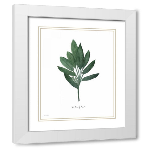 Sage White Modern Wood Framed Art Print with Double Matting by Moulton, Jo