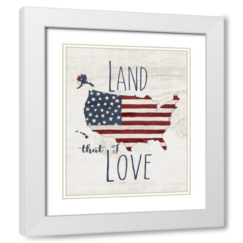 Land I Love White Modern Wood Framed Art Print with Double Matting by Moulton, Jo