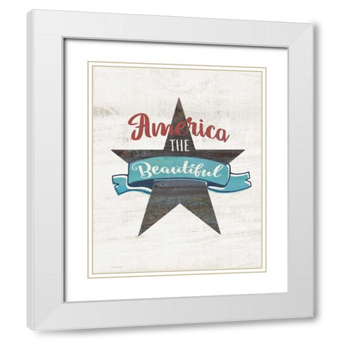 America the Beautiful White Modern Wood Framed Art Print with Double Matting by Moulton, Jo