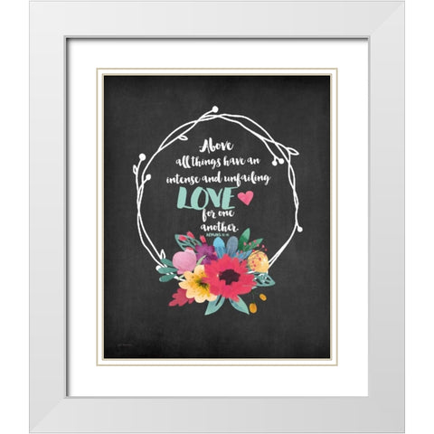 Unfailing Love White Modern Wood Framed Art Print with Double Matting by Moulton, Jo