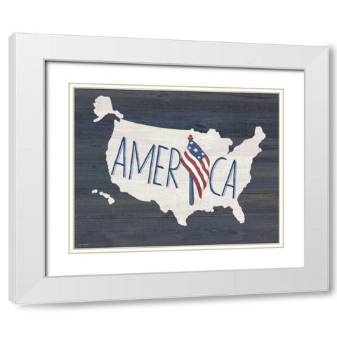 America White Modern Wood Framed Art Print with Double Matting by Moulton, Jo