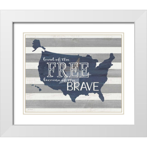 Map of the Free White Modern Wood Framed Art Print with Double Matting by Moulton, Jo