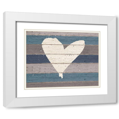 Country Heart White Modern Wood Framed Art Print with Double Matting by Moulton, Jo